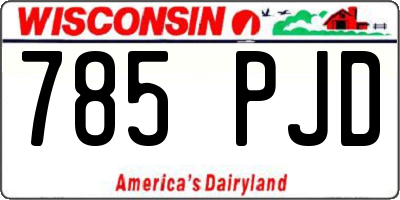 WI license plate 785PJD