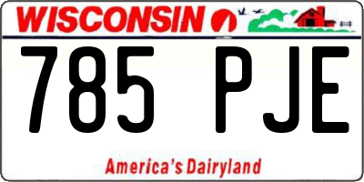 WI license plate 785PJE