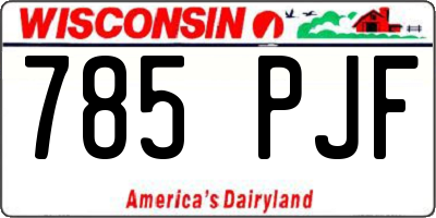 WI license plate 785PJF