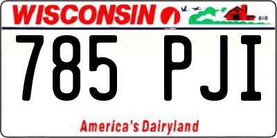 WI license plate 785PJI