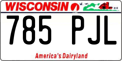 WI license plate 785PJL