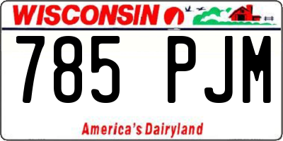 WI license plate 785PJM