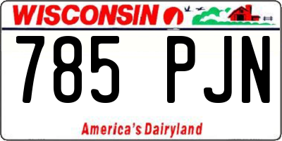 WI license plate 785PJN