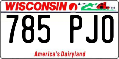 WI license plate 785PJO