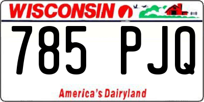 WI license plate 785PJQ