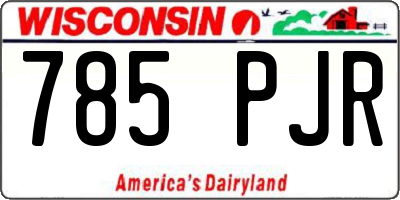 WI license plate 785PJR