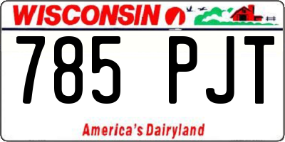 WI license plate 785PJT
