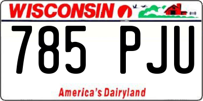 WI license plate 785PJU