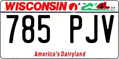 WI license plate 785PJV
