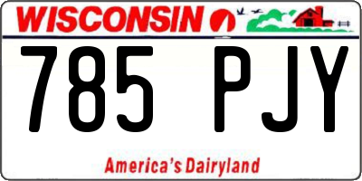 WI license plate 785PJY