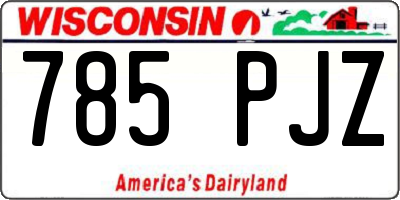 WI license plate 785PJZ
