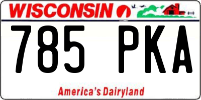 WI license plate 785PKA