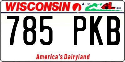 WI license plate 785PKB