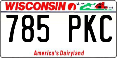 WI license plate 785PKC