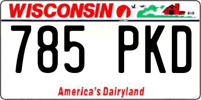 WI license plate 785PKD