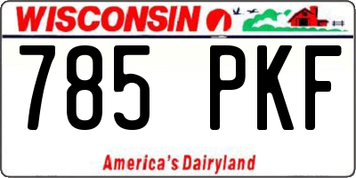 WI license plate 785PKF
