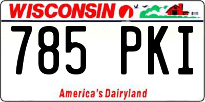 WI license plate 785PKI