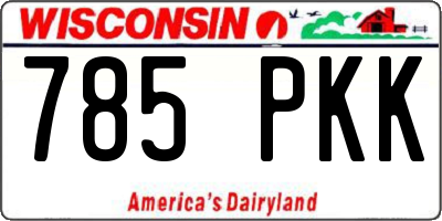 WI license plate 785PKK