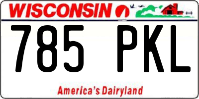 WI license plate 785PKL