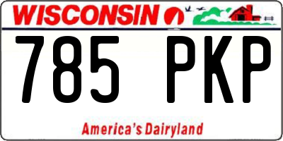 WI license plate 785PKP