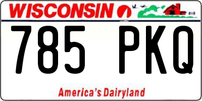 WI license plate 785PKQ