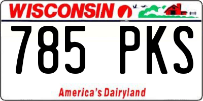 WI license plate 785PKS