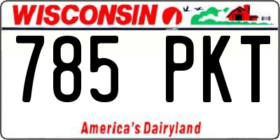 WI license plate 785PKT