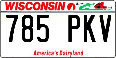 WI license plate 785PKV