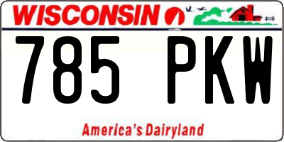 WI license plate 785PKW