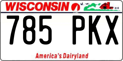 WI license plate 785PKX