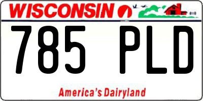 WI license plate 785PLD