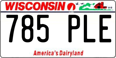 WI license plate 785PLE