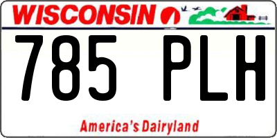 WI license plate 785PLH