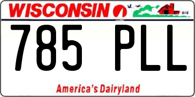 WI license plate 785PLL