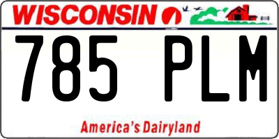 WI license plate 785PLM