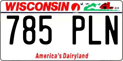 WI license plate 785PLN