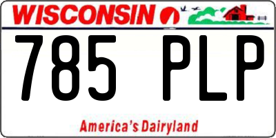 WI license plate 785PLP