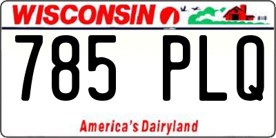 WI license plate 785PLQ