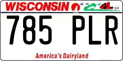 WI license plate 785PLR
