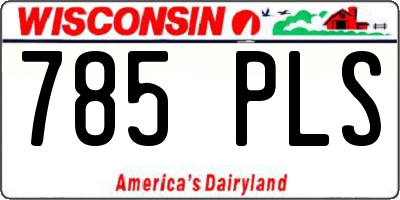 WI license plate 785PLS