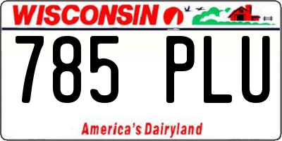 WI license plate 785PLU