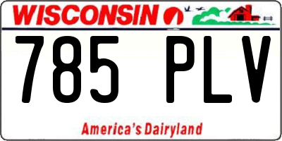 WI license plate 785PLV