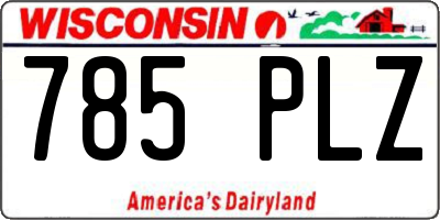 WI license plate 785PLZ