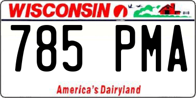 WI license plate 785PMA