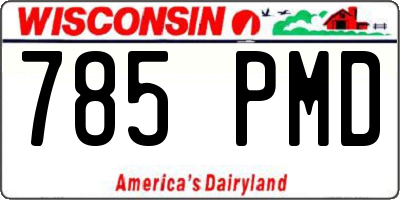 WI license plate 785PMD