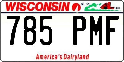 WI license plate 785PMF