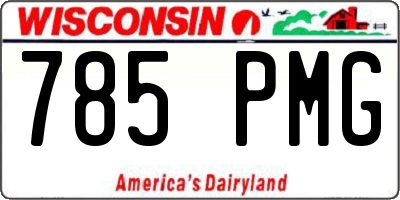 WI license plate 785PMG