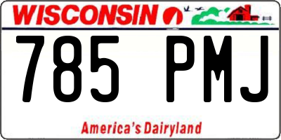 WI license plate 785PMJ