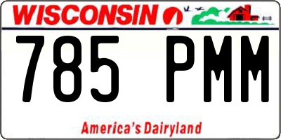WI license plate 785PMM