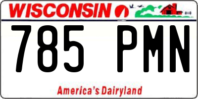 WI license plate 785PMN